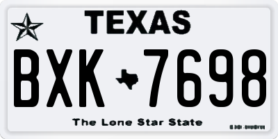 TX license plate BXK7698