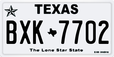 TX license plate BXK7702