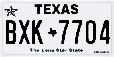 TX license plate BXK7704