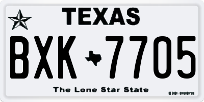 TX license plate BXK7705