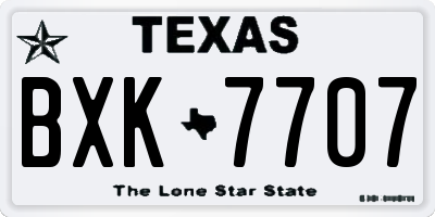 TX license plate BXK7707