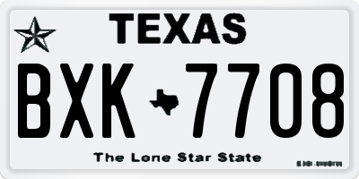 TX license plate BXK7708