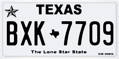 TX license plate BXK7709