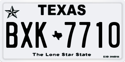 TX license plate BXK7710