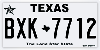 TX license plate BXK7712