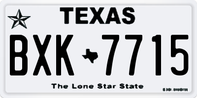 TX license plate BXK7715