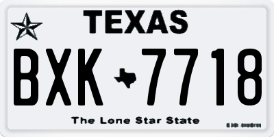 TX license plate BXK7718