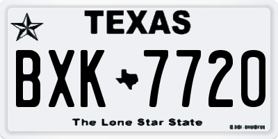 TX license plate BXK7720
