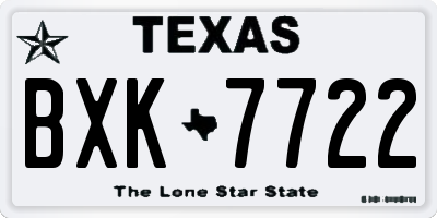 TX license plate BXK7722