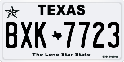 TX license plate BXK7723