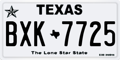 TX license plate BXK7725