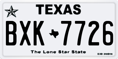 TX license plate BXK7726