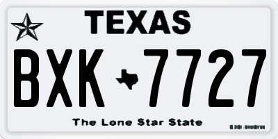 TX license plate BXK7727