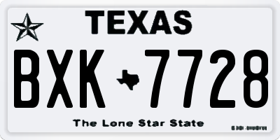 TX license plate BXK7728