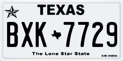 TX license plate BXK7729