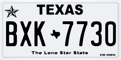 TX license plate BXK7730