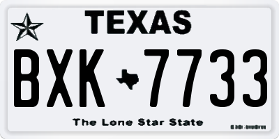 TX license plate BXK7733