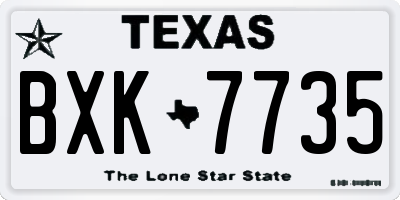 TX license plate BXK7735