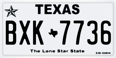 TX license plate BXK7736
