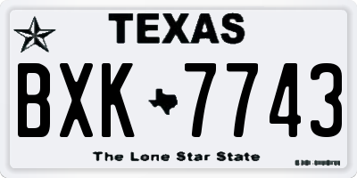 TX license plate BXK7743