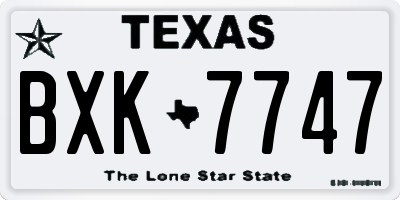 TX license plate BXK7747