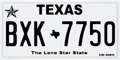 TX license plate BXK7750