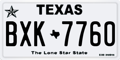 TX license plate BXK7760