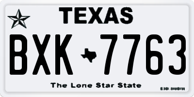 TX license plate BXK7763