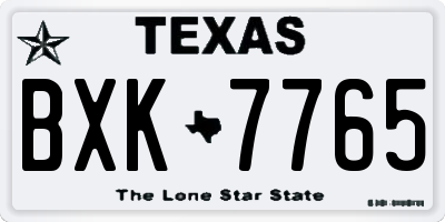 TX license plate BXK7765
