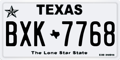 TX license plate BXK7768