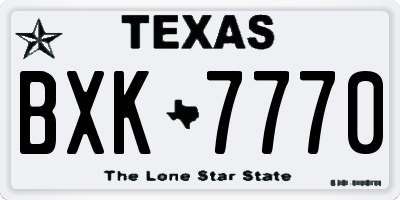 TX license plate BXK7770
