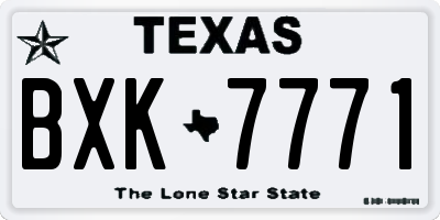TX license plate BXK7771