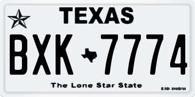 TX license plate BXK7774