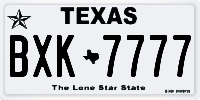 TX license plate BXK7777