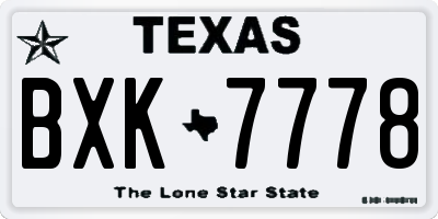 TX license plate BXK7778