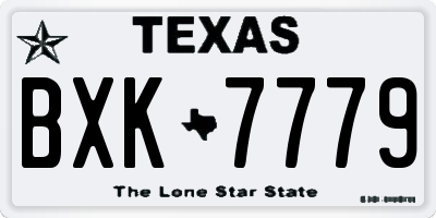 TX license plate BXK7779