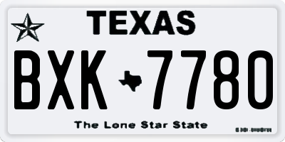 TX license plate BXK7780