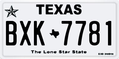 TX license plate BXK7781