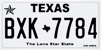 TX license plate BXK7784