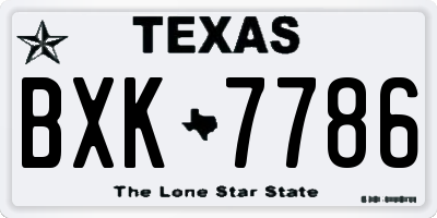 TX license plate BXK7786