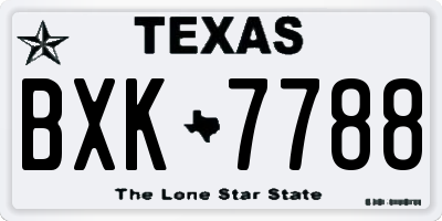 TX license plate BXK7788