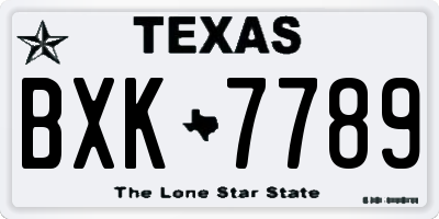 TX license plate BXK7789