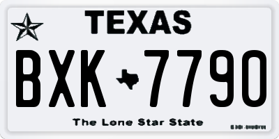 TX license plate BXK7790