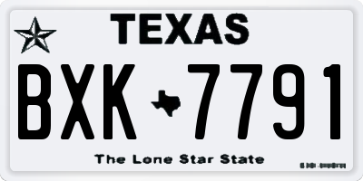 TX license plate BXK7791
