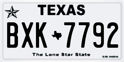 TX license plate BXK7792