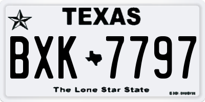 TX license plate BXK7797