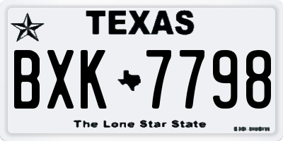 TX license plate BXK7798