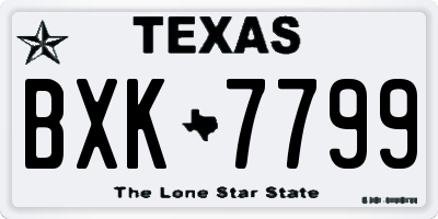 TX license plate BXK7799