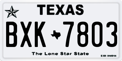 TX license plate BXK7803