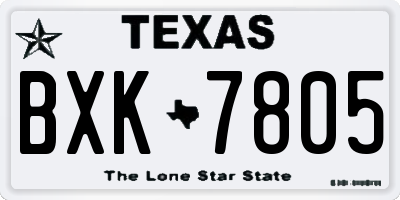 TX license plate BXK7805